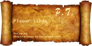 Pleser Tilda névjegykártya